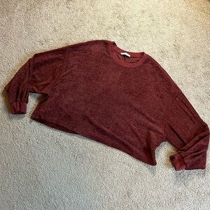 Zara Trafaluc Oversized Boxy Crewneck Cropped Sweater Size Medium